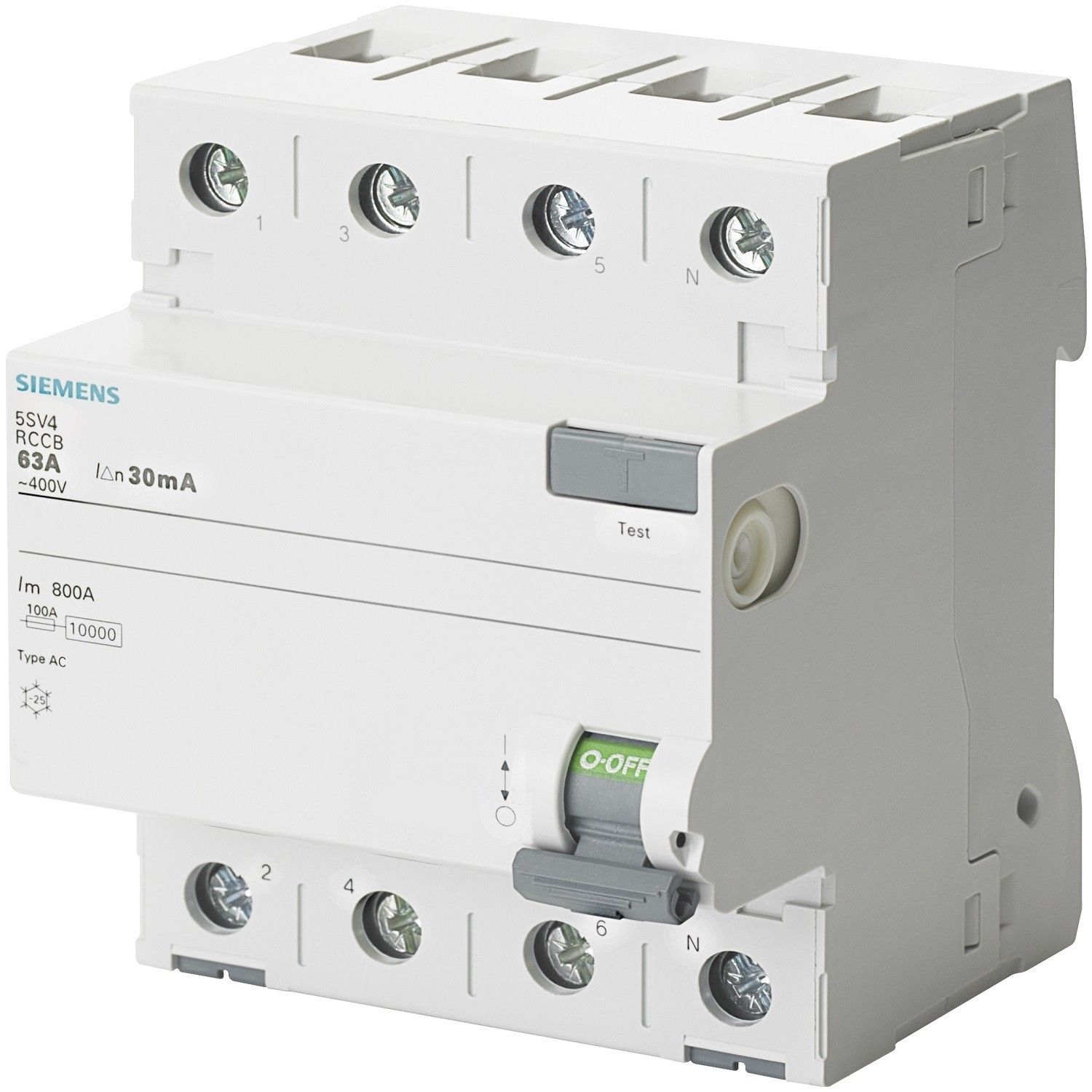 Siemens 5SV4346-0 3x63 30mA Kaçak Akım Rölesi