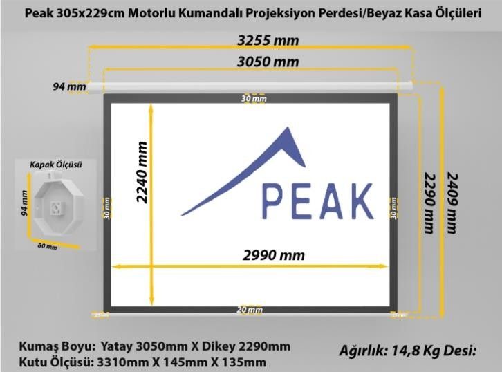305x229cm 150' Motorlu Projeksiyon Perdesi #3