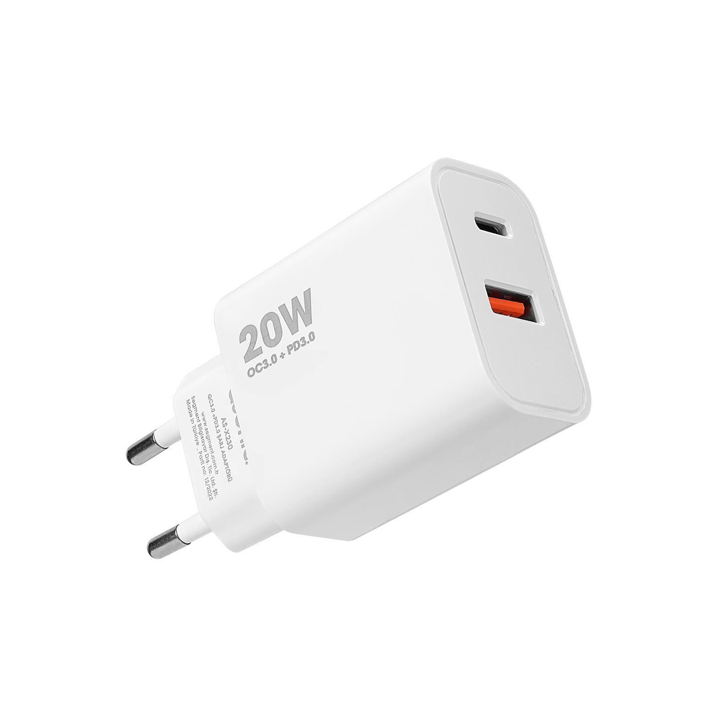Asonic AS-X230 20W PD3.0+QC3.0 Hızlı Şarj Adaptörü #1