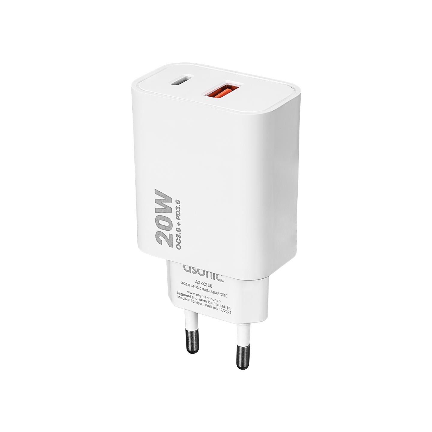 Asonic AS-X230 20W PD3.0+QC3.0 Hızlı Şarj Adaptörü #2