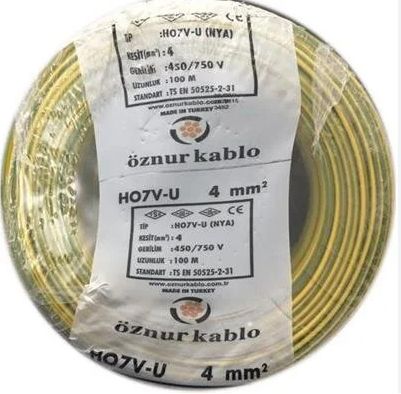Öznur 4mm NYA Kablo (Sarı Yeşil) #2