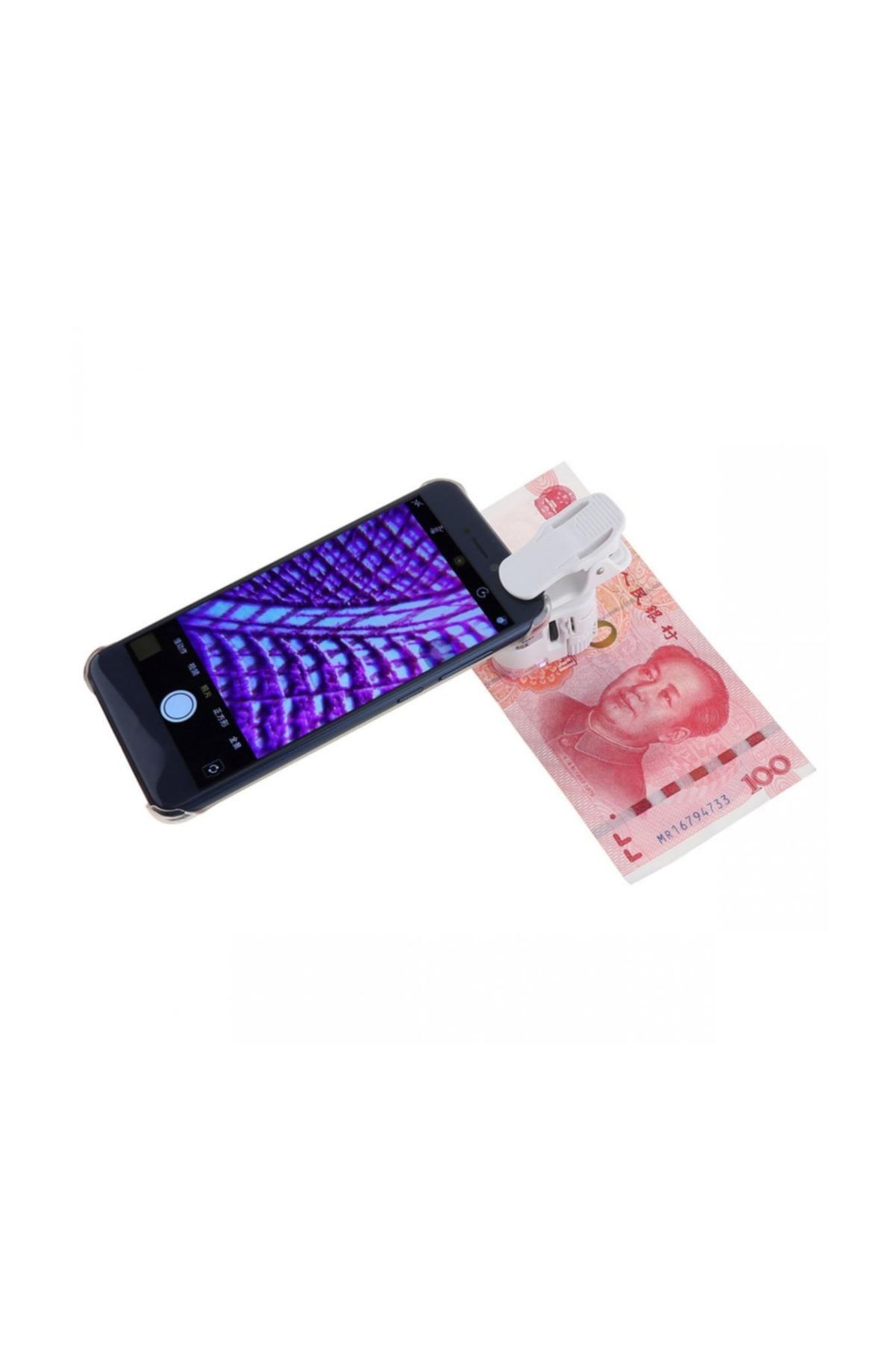Cep Telefonu İçin UV Ledli Mandallı Mini Mikroskop #2