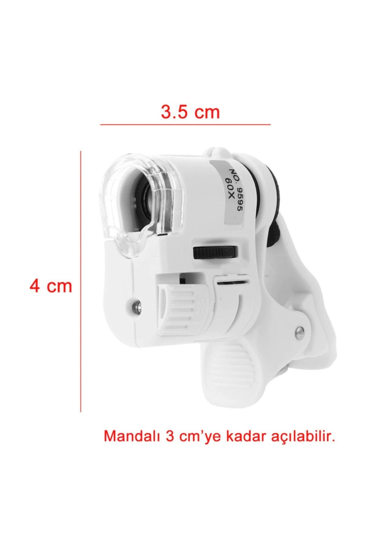 Cep Telefonu İçin UV Ledli Mandallı Mini Mikroskop #3