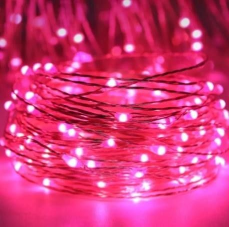 Dekoratif Perili Led Işık 2x1.5V Pembe #4
