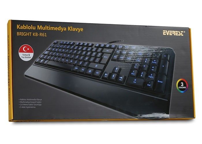 Everest KB-R61 Aydınlatmalı Q Multimedia Klavye #3