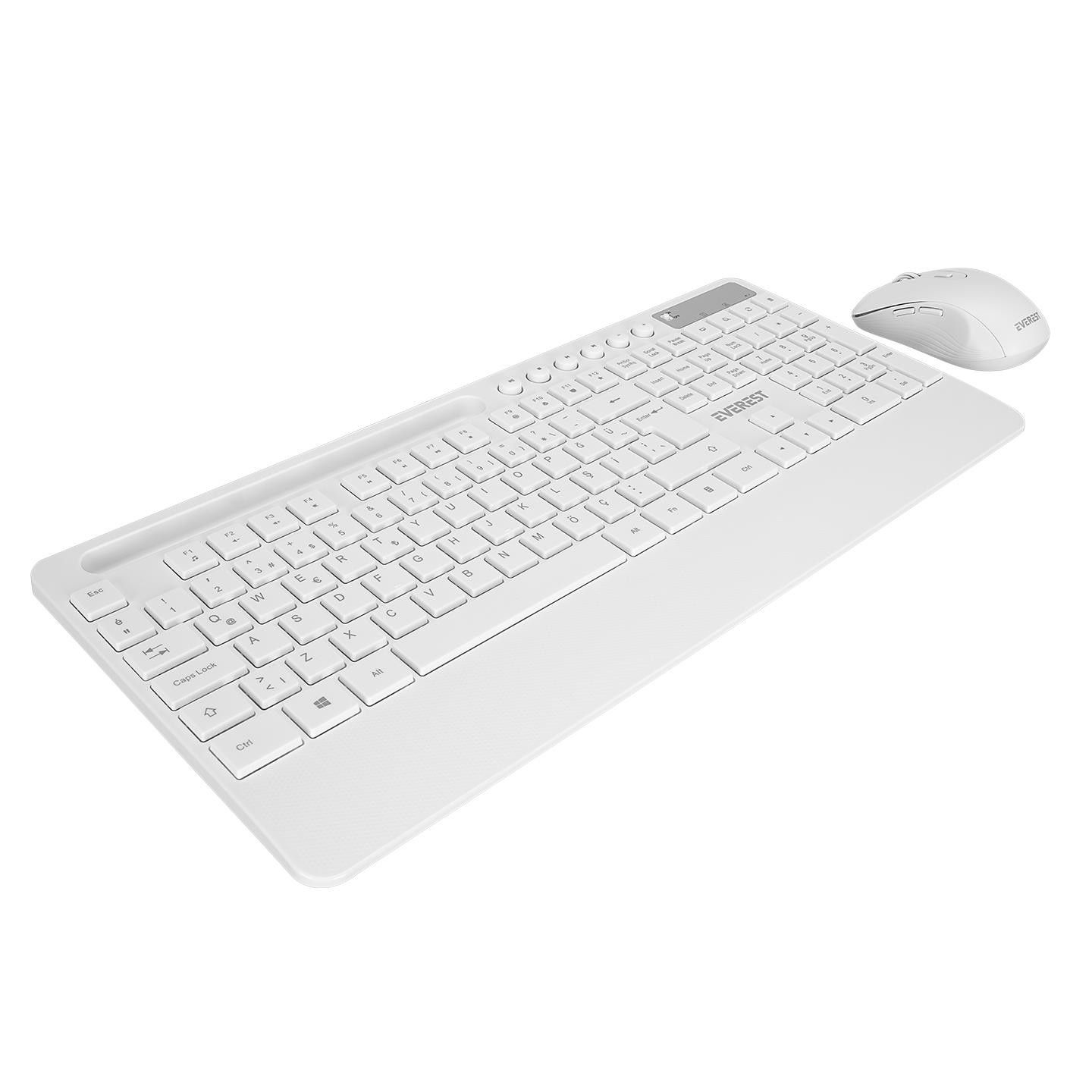Everest KM-9676 Kablosuz Klavye+Mouse Set Beyaz #2