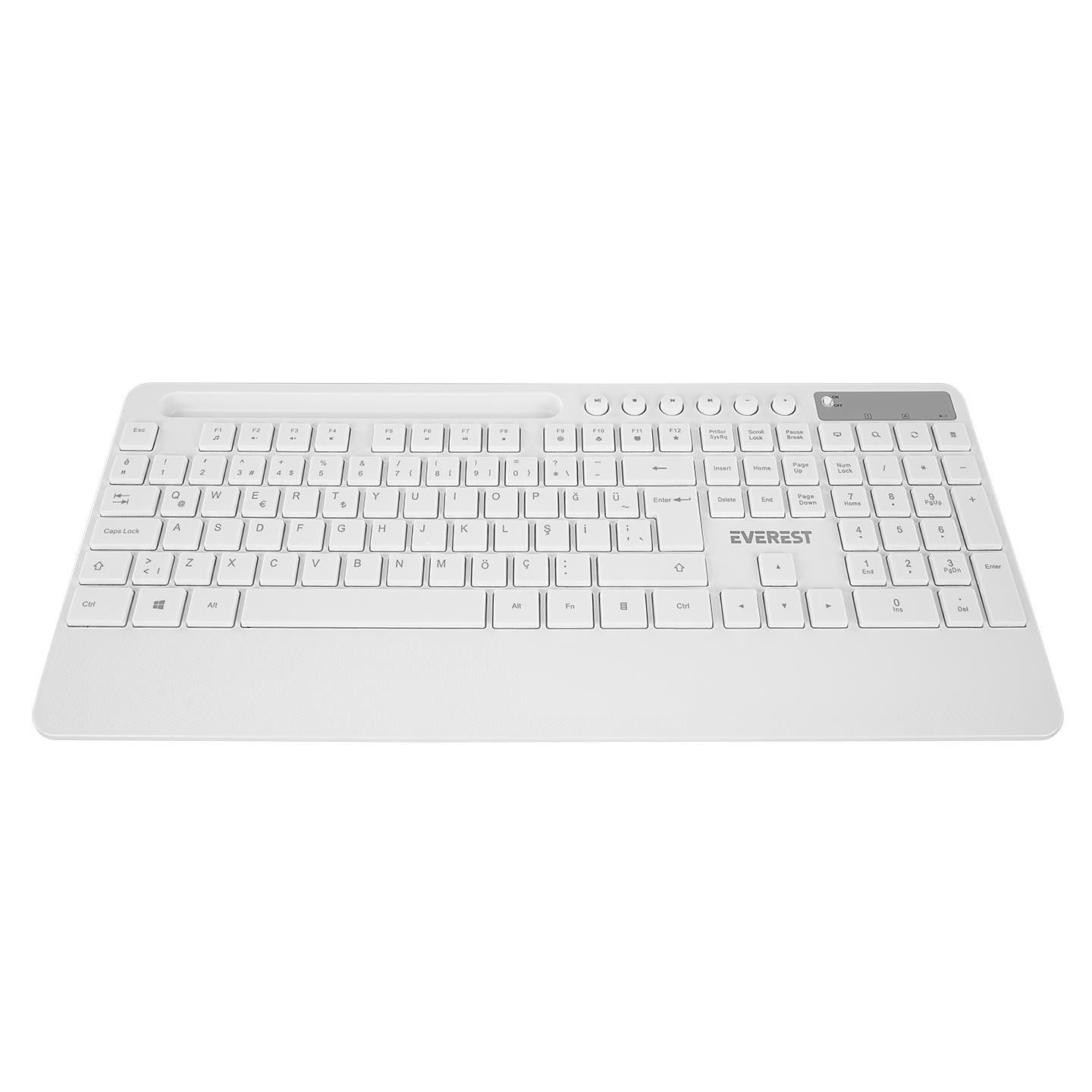 Everest KM-9676 Kablosuz Klavye+Mouse Set Beyaz #4