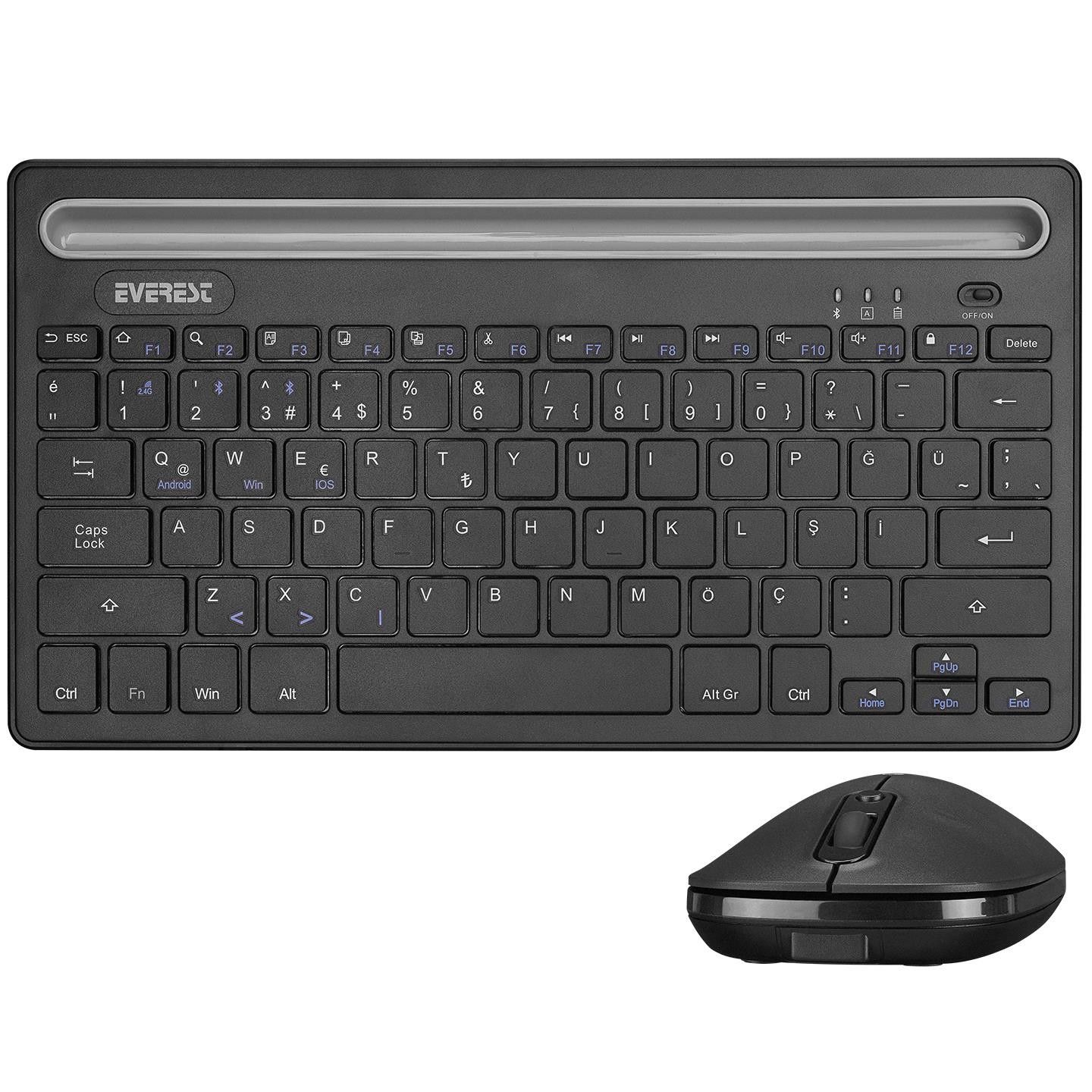 Everest KM-BT803 Kablosuz BT Klavye+Mouse Set