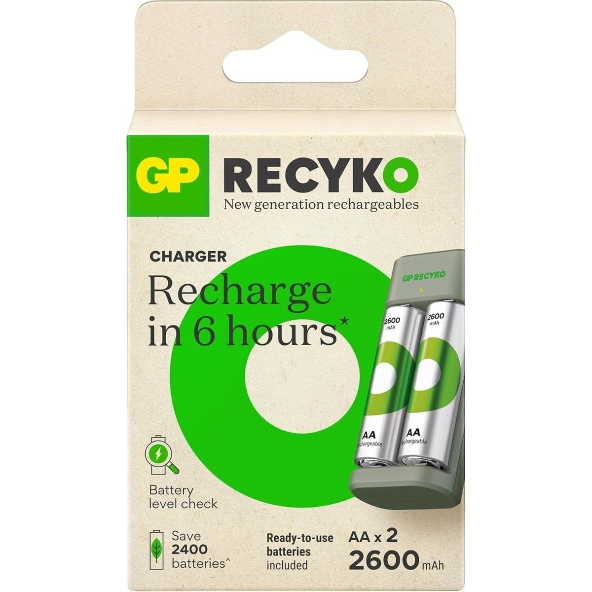 GP GPE221 2 li AA Pil Şarj Cihazı + 2x2600mAh Pil  #4