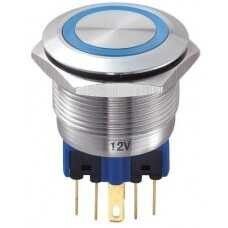 GQ22-11EM 22mm 24V Mavi Ledli Yaylı Buton IP65