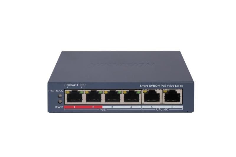 Hikvision DS-3E1106P-E/M 4 Port 10/100 PoE Switch