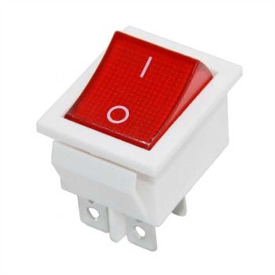 IC104B Geniş Işıklı Anahtar Kırmızı ON-OFF 4P Beya