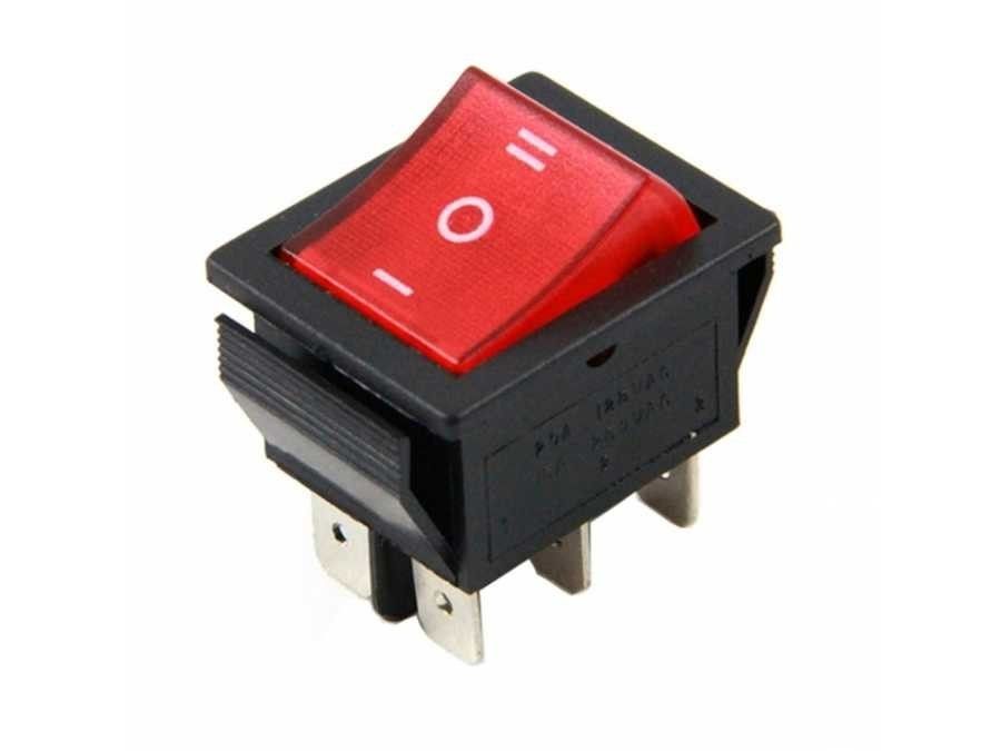 IC105 Geniş Işıklı Anahtar Kırmızı ON-OFF-ON 6P