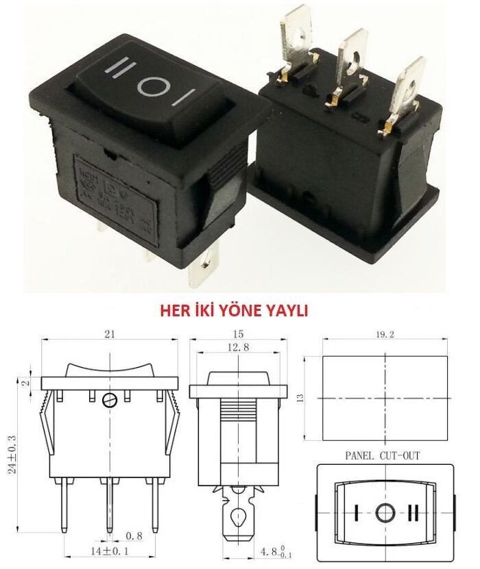 IC117 Tekli Işıksız 2 Yönlü Yaylı Buton #3
