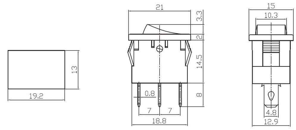 IC118A  Mini Işıklı 12V Ledli Anahtar ON-OFF 3P #2