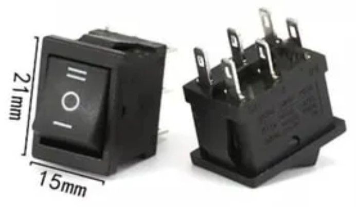 IC121-6 Mini Işıksız Anahtar ON-OFF 6P Siyah #2