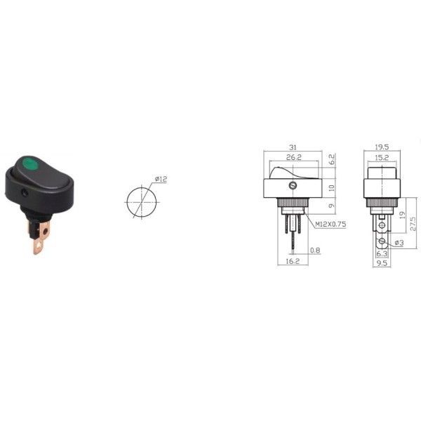 IC132A-2 Oval Ledli 12V DC 20A Anahtar 3P #2