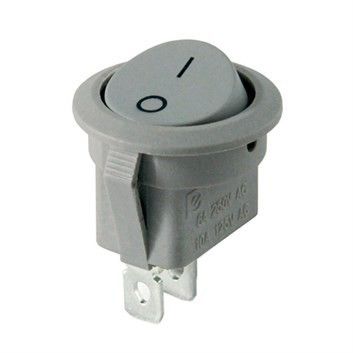 IC133B Yuvarlak Işıksız Anahtar ON-OFF 2P Gri