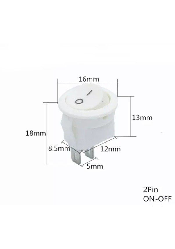 IC134E Mini Yuvarlak Işıksız Anahtar On-Off 2P Bey #2