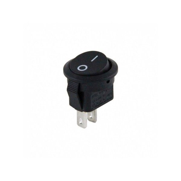 IC134E Mini Yuvarlak Işıksız Anahtar On-Off 2P Siyah