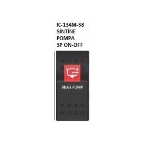 IC134M-S8 Marin Switch 3P Ledli ON-OFF Sintine