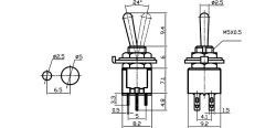 IC138 Toggle Switch ON-OFF 6 Pin SMTS-202 #2