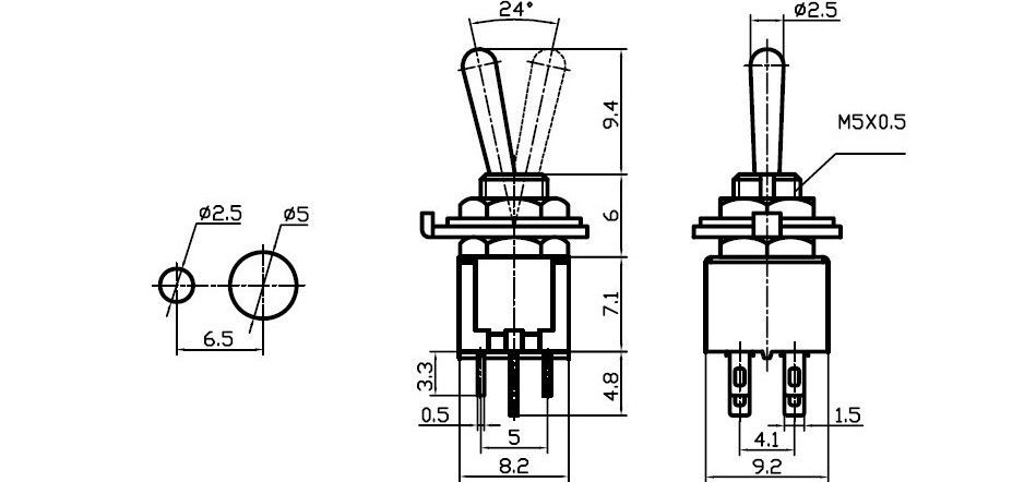 IC138 Toggle Switch ON-OFF 6 Pin SMTS-202 #4