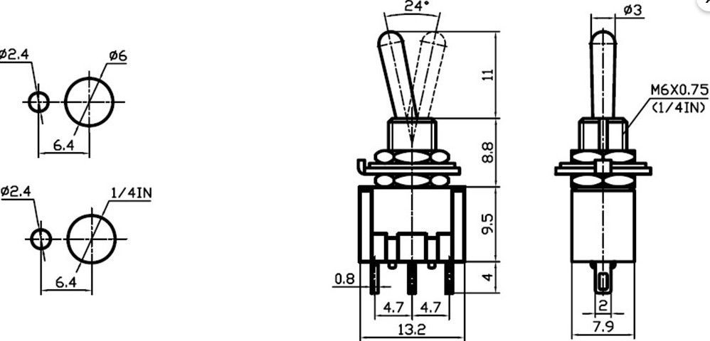 IC139A Toggle Switch ON-OFF Kaliteli 3P MTS-102 #4
