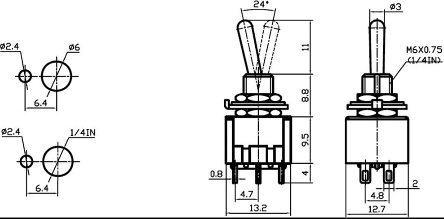 IC144A Toggle Switch 6P ON-OFF Kaliteli MTS-202 #2