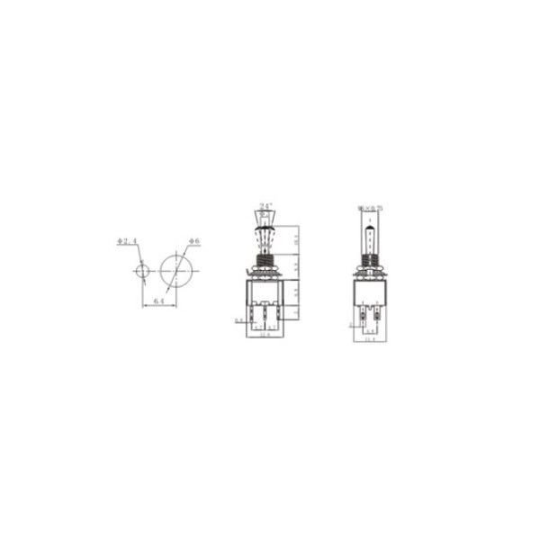 IC147 Toggle Switch Yaylı 6P ON-OFF-(ON) MTS-213 #3