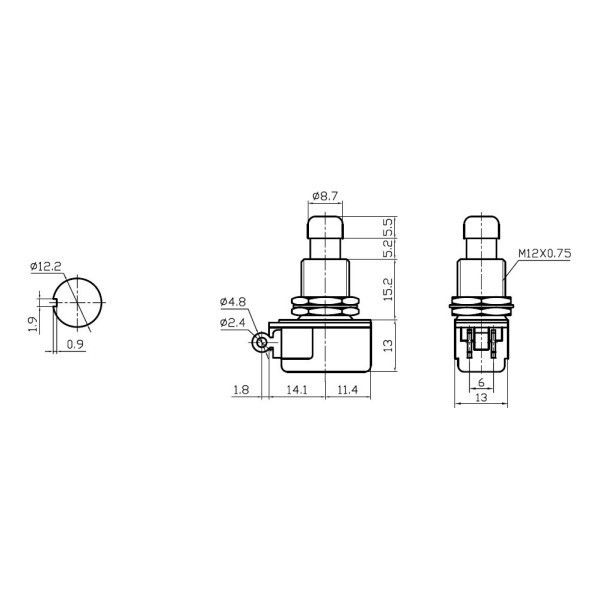 IC148J  Pedal Switch 12mm Yaylı #2