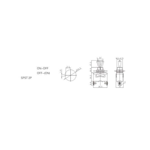 IC152-2 Toggle Switch Büyük Boy ON-OFF 2P Vidalı #2