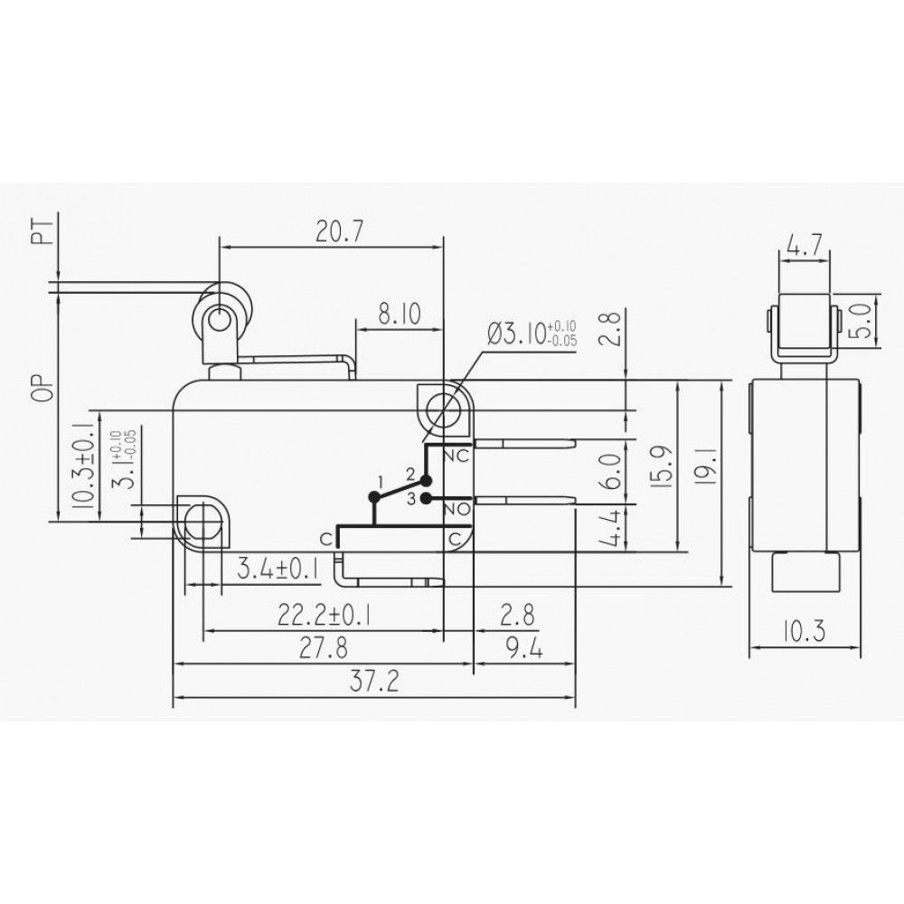 IC172 Micro Switch Mandallı Kısa Makaralı  #2