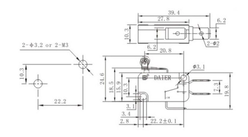 IC176B Micro Switch Tekerlekli Uzun Makaralı #2