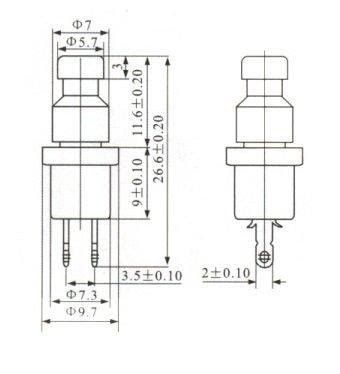 IC177 Mavi 7x28mm Mini Push Buton #2