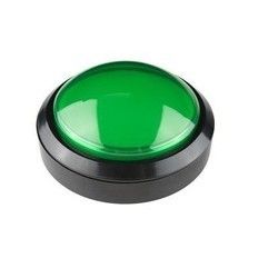 IC180J-5 Atari Buton 24mm 12V Led 100mm Kafa Yeşil #2