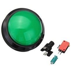 IC180J-5 Atari Buton 24mm 12V Led 100mm Kafa Yeşil #3