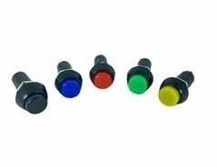 IC186 Yuvarlak Siyah Push Buton Yaylı 38x16mm