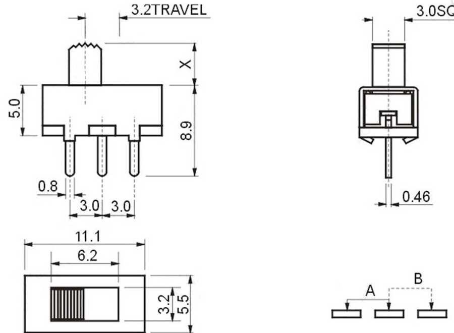 IC205  3 Pin ON-OFF PCP Mini Sürgülü Anahtar #4