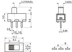 IC205S 3 Pin ON-OFF PCP Micro Sürgülü Anahtar #2