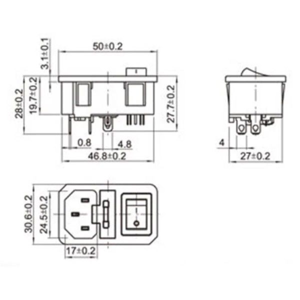 IC214S 3 Pin Power Şase Erkek Anah.+Sig. Kulaklı  #3