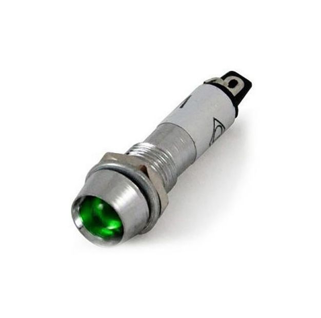 IC225 Sinyal Lambası Metal 8mm 12V Yeşil 