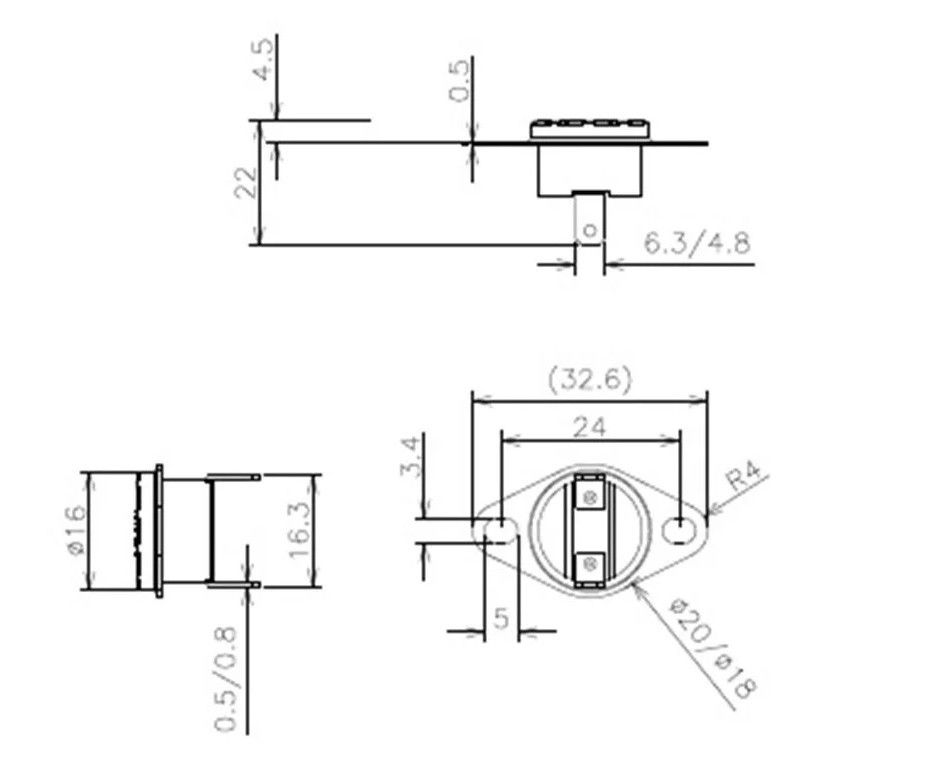 IC269 Termostat KSD301 250V 10A  40ºC #3