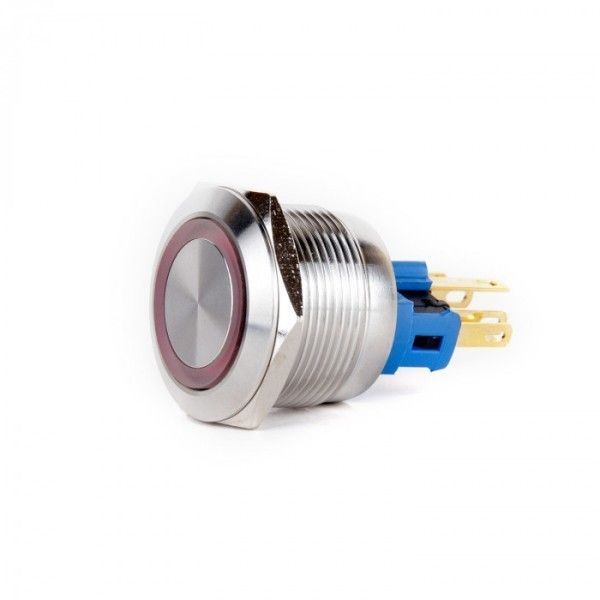 Kablolu Metal Buton Kalıcı 22mm 24V Kırmızı Ledli #2