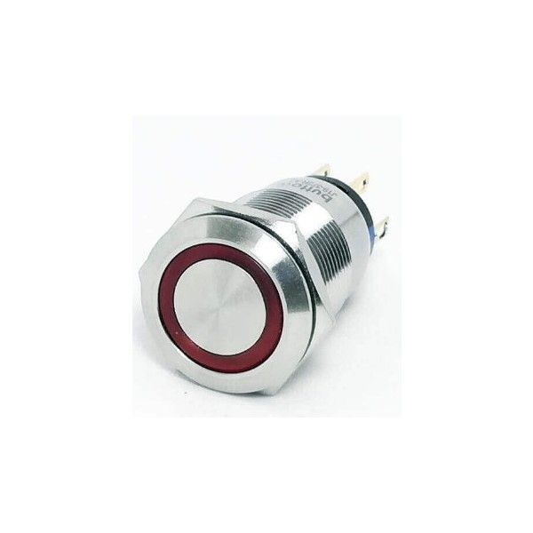 Kablolu Metal Buton Kalıcı 22mm 24V Kırmızı Ledli #3
