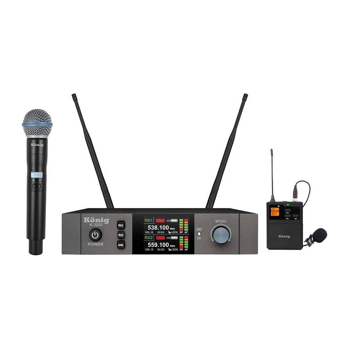 König K-990 E-Y UHF Çift Kanal 1 El 1 Yaka Mikrofo #2