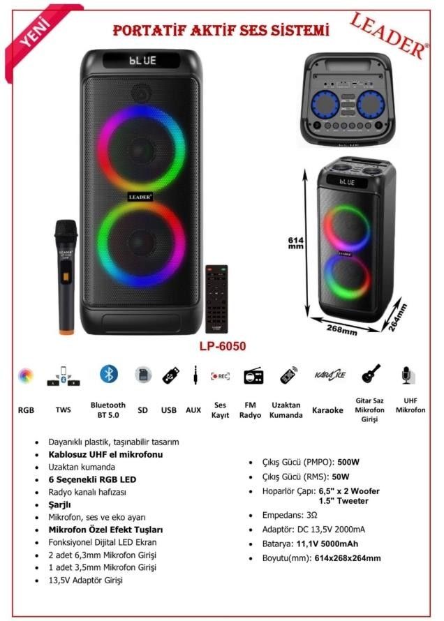 Leader LP-6050 Taşınabilir Ses Sistemi #3