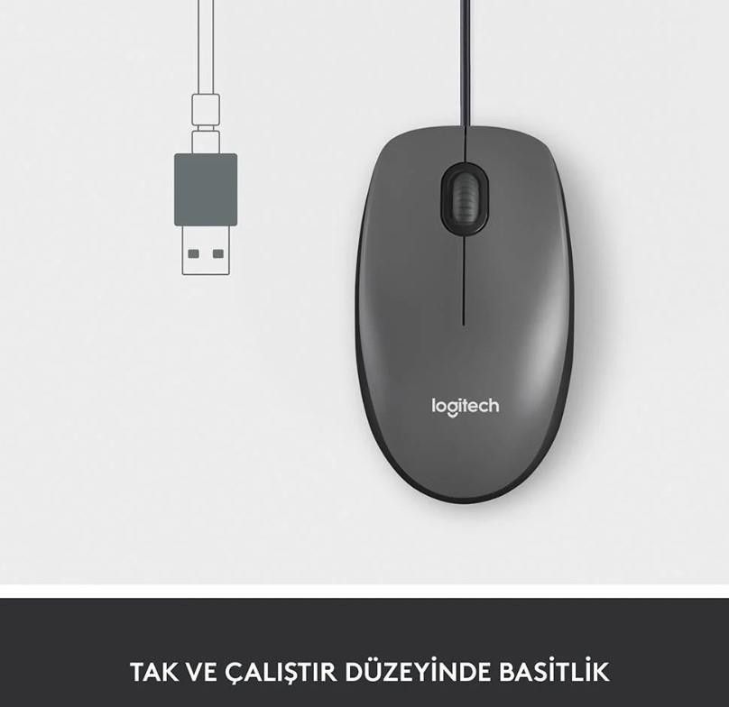 Logitech M100 Kablolu Siyah Mouse #3