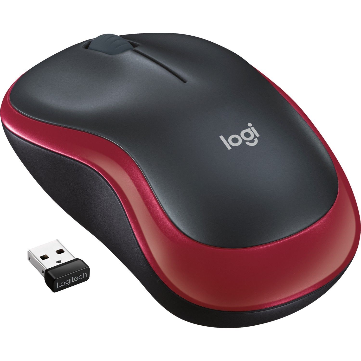 Logitech M185 Kablosuz Kırmızı Mouse #1