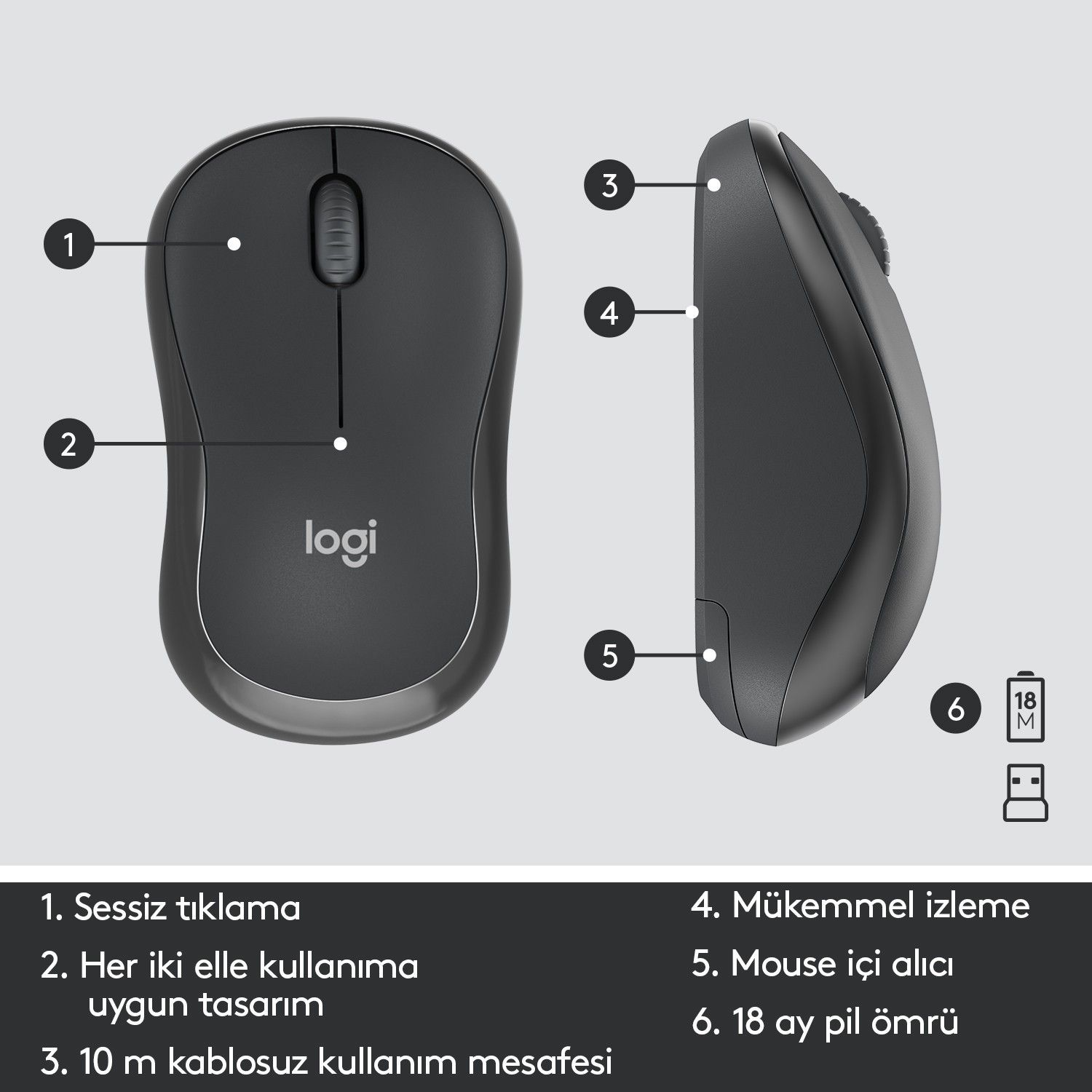 Logitech MK295 Kablosuz Klavye Mouse Set #3